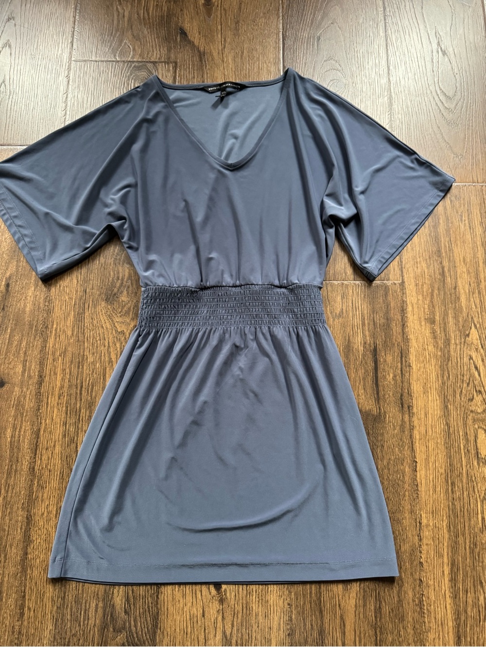 White House Black Market Slate Blue V-Neck Dress